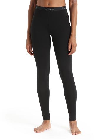 Women's Icebreaker BodyfitZone™ Merino 150 Zone Thermal Leggings Base Layers Black | CA 1059VRWD